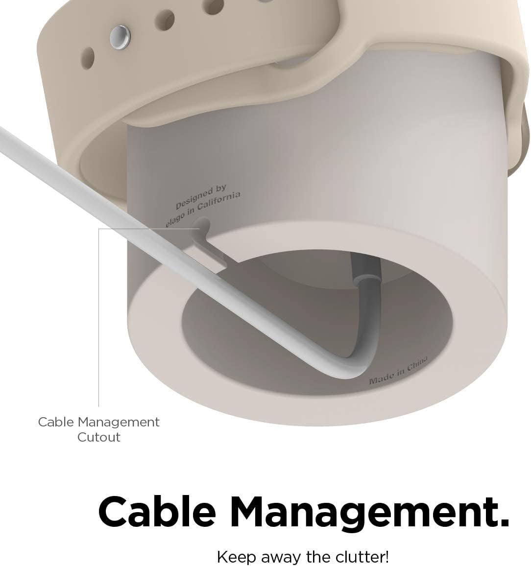 Thumbnail 4 de elago W2 Charger Stand for Apple Watch — Nightstand Mode, Cable management, Stone