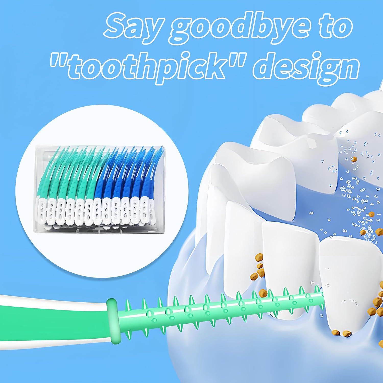 Detalle de 84 Pezzi Scovolini Dentali Curvi in Silicone – Pulizia Interdentale Delicata e Efficace per Casa, Viaggi e Ufficio