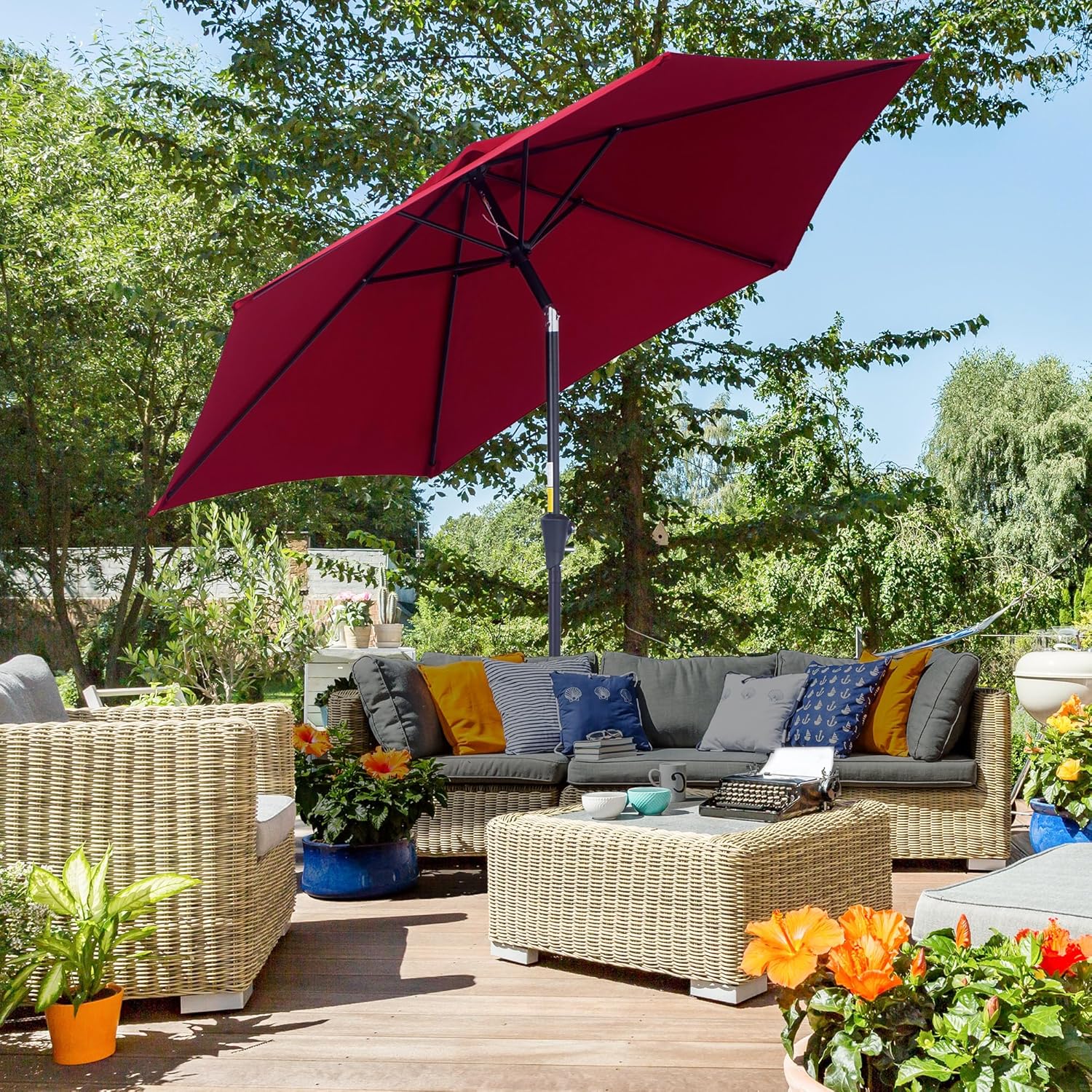 Thumbnail 1 de Outsunny Sombrilla de Jardín Reclinable Ø260cm ☂