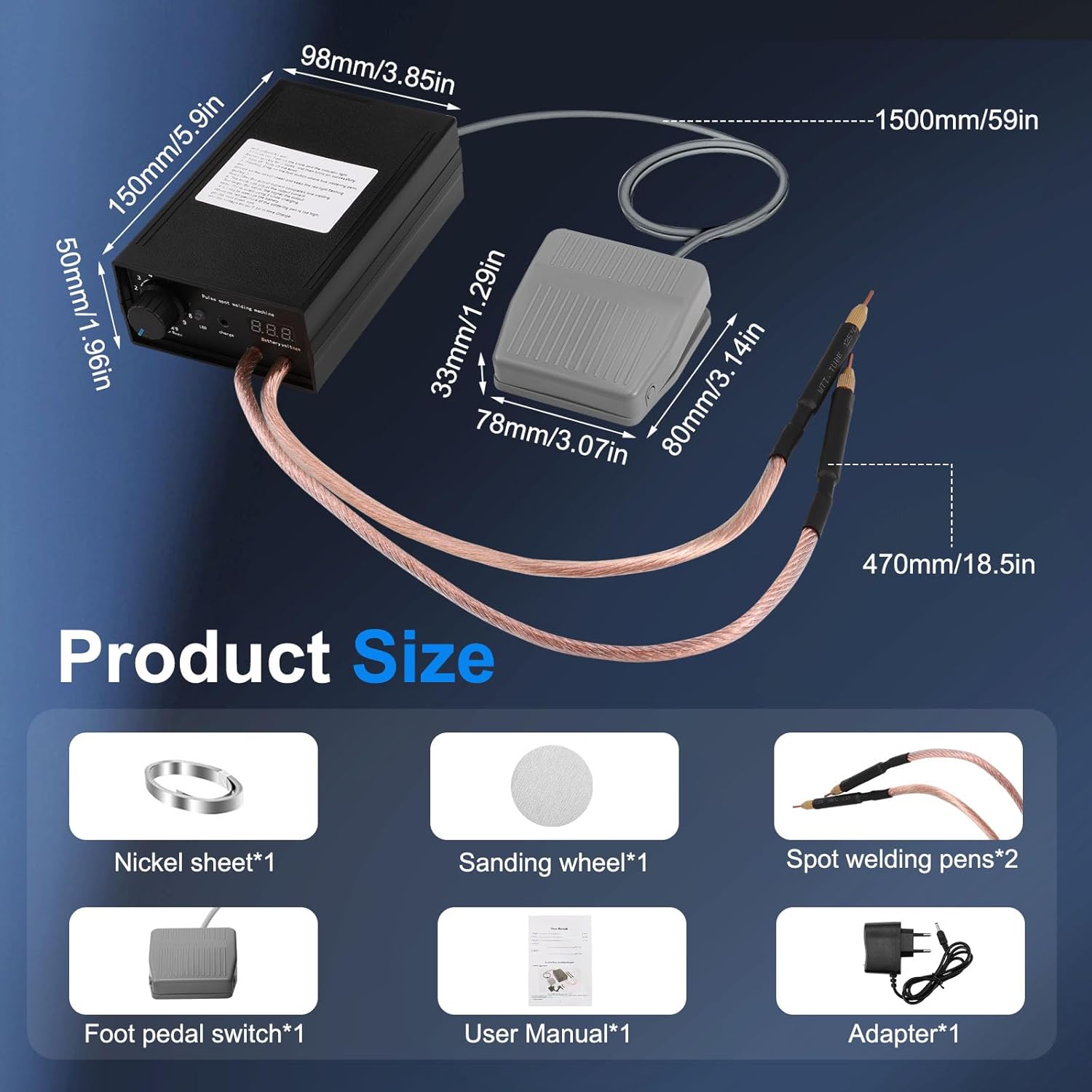 Thumbnail 2 de Saldatore a punti a batteria portatile 8000W con pedale e doppia uscita