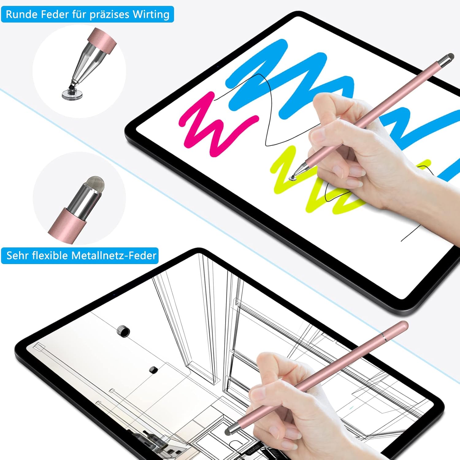 Thumbnail 2 de SENKUTA Tablet Stift – 2-in-1 Stylus für alle Tablets und Handys, kabellos, kein Ladeaufwand