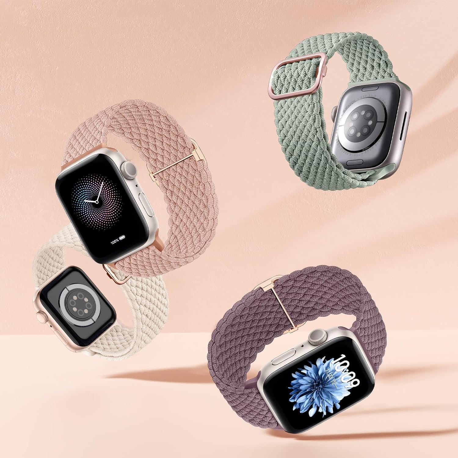 Thumbnail 6 de Mastten 4 Pack Braided Solo Loop for Apple Watch — stretch nylon bands for 44–49mm cases