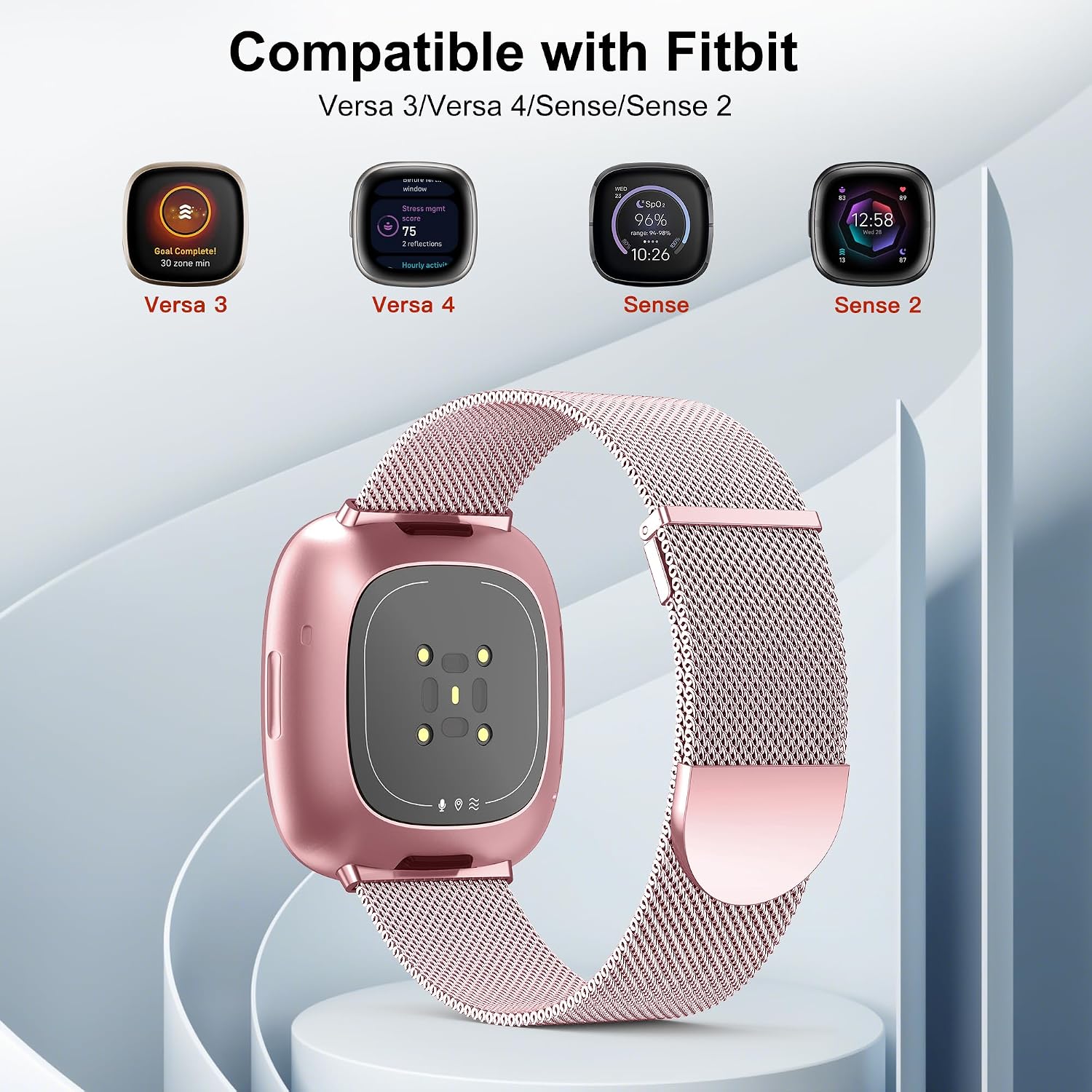 Detalle de Higgs metal strap for Fitbit Versa 4