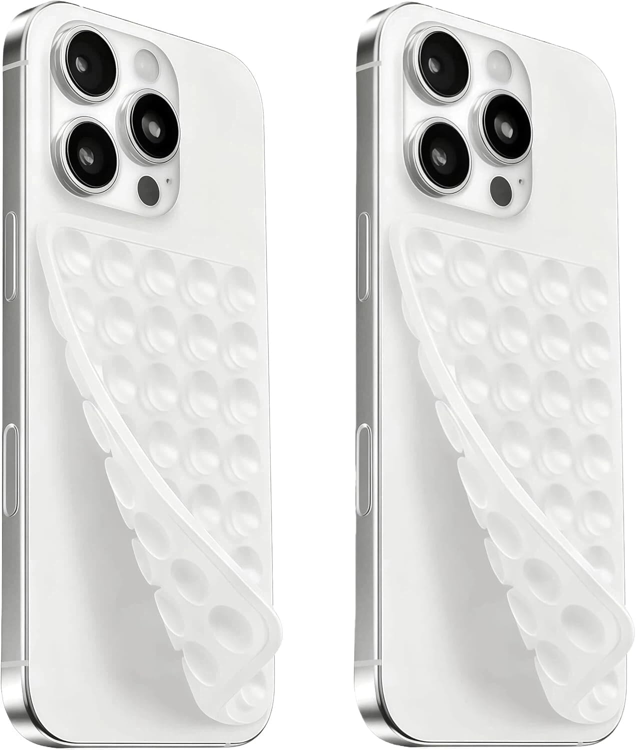 Detalle de Mnyatr Double-Sided Silicone Suction Cup Phone Mount, Clear, 2-Pack