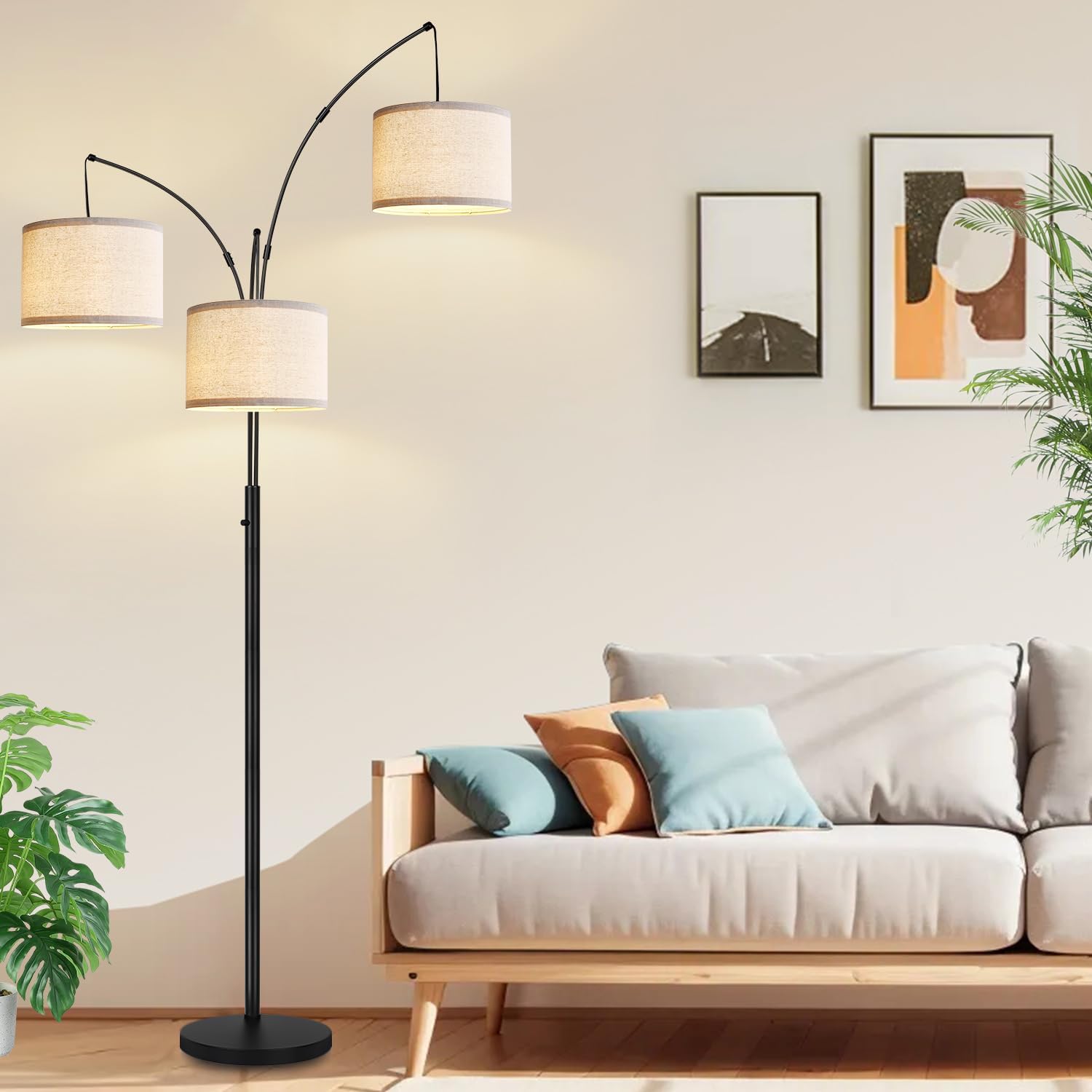 Detalle 2 de Dimmable Arc Floor Lamp, Three Lights