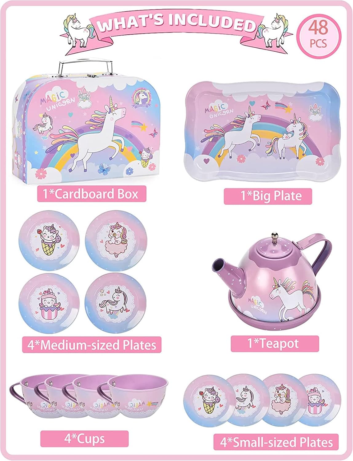 Detalle 2 de ZEAUBiM Kids’ Tea Set in Tin