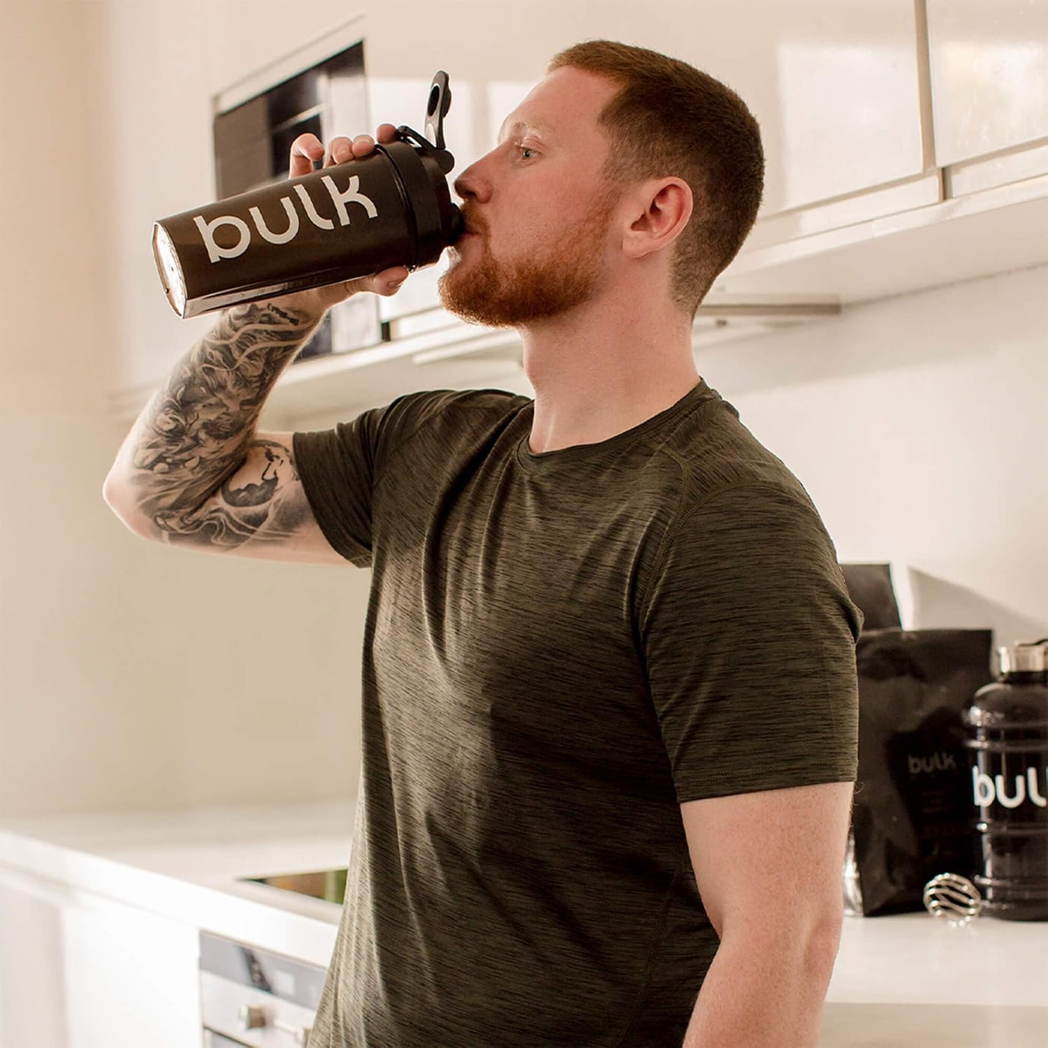 Detalle de Bulk XL Iconic Shaker Bottle, Gunmetal Black, 1 Litre