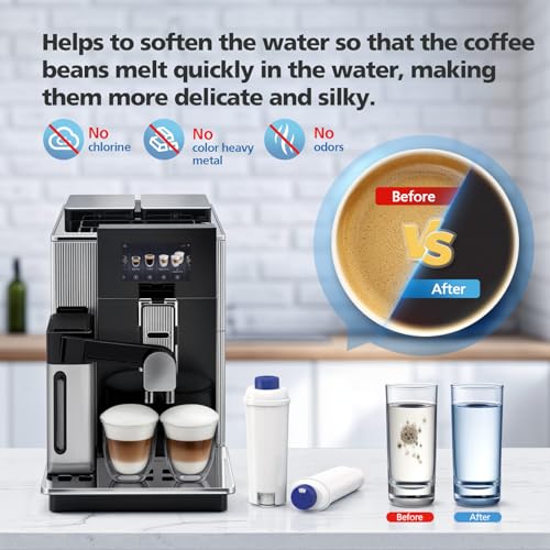 Detalle de DLSC002 Wasserfilter von Caehomly – Kompatibel mit DeLonghi ECAM/ESAM/ETAM/BCO und EC-Serie (6er Pack)