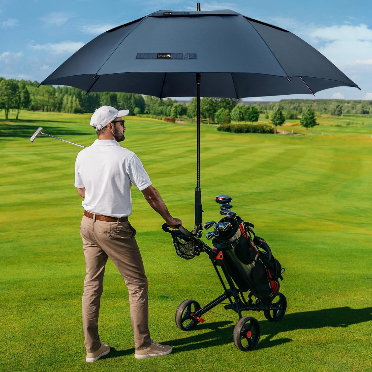 Detalle 2 de ZOMAKE 51-Inch Golf Umbrella with Vented Double Canopy