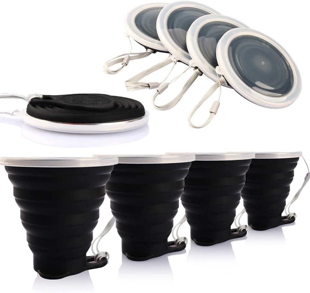 Detalle de ME.FAN MF-SCTC Collapsible Travel Cup Set, 4-Pack, 270 ml, Graduated