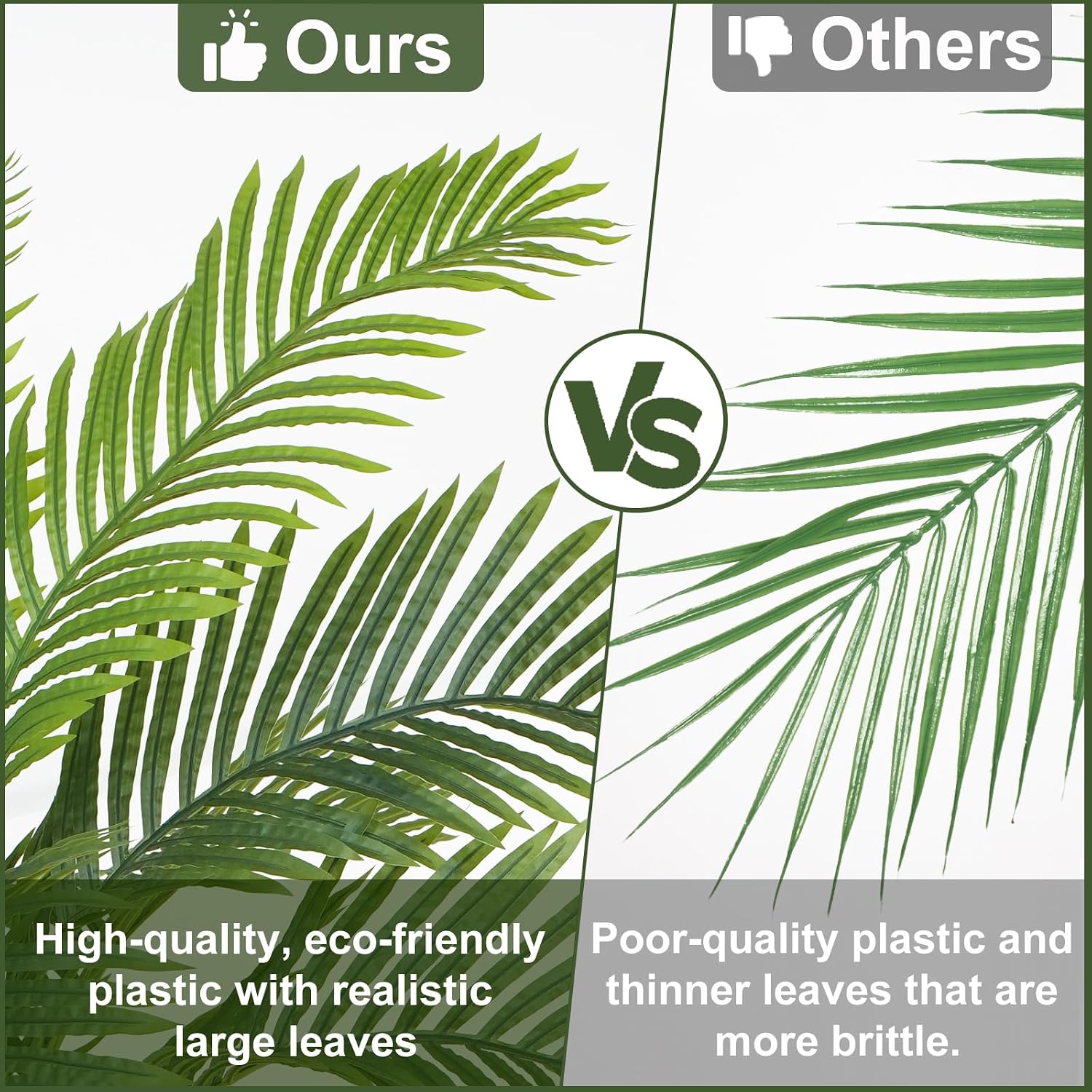 Detalle 2 de Keeplush 8.5ft Artificial Phoenix Palm Trees, Set of 2, Adjustable Fronds