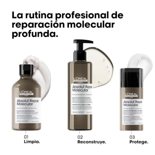 Detalle de L'Oréal Professionnel Absolut Repair Molecular, Champú Reparador 300 ml