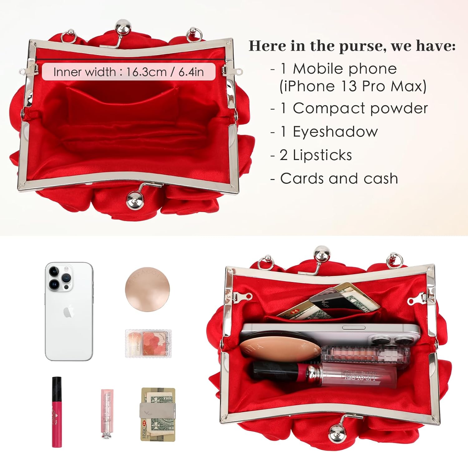 Thumbnail 4 de kilofly Missy K 7 Roses Clutch Purse 22cm