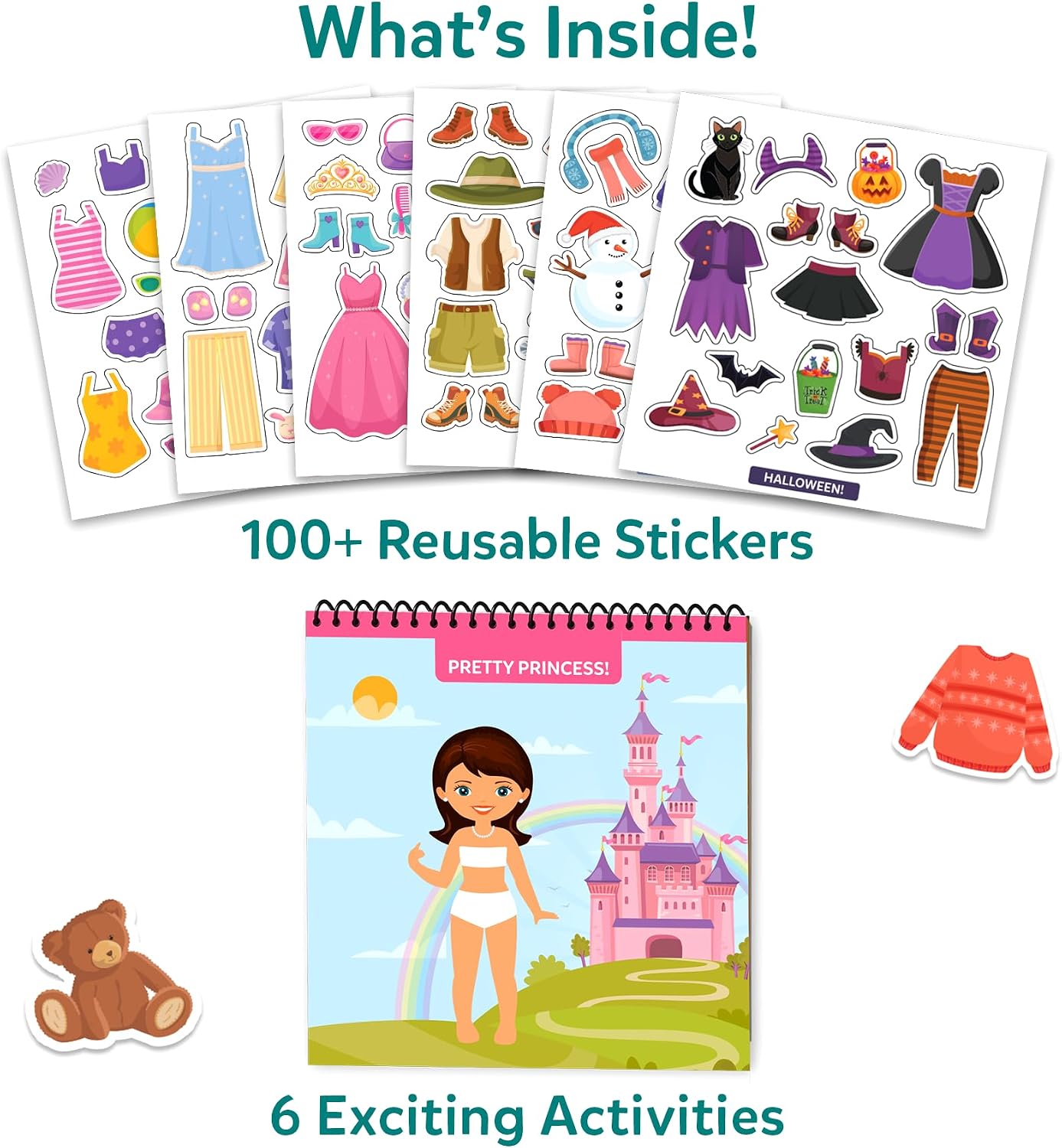 Thumbnail 2 de Skillmatics Reusable Sticker Activity Book (Peelies) – 100+ Reusable Cling Stickers, 6 Picture Activities