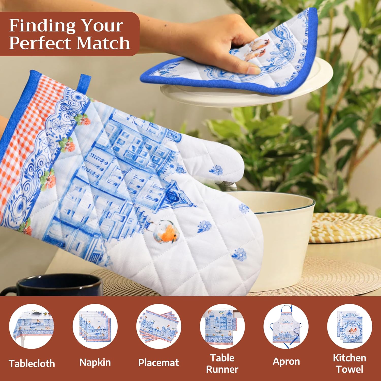 Detalle de Maison d'Hermine Topflappen-Set (2er-Pack) aus 100% Baumwolle, hitzebeständig, 20 x 20 cm