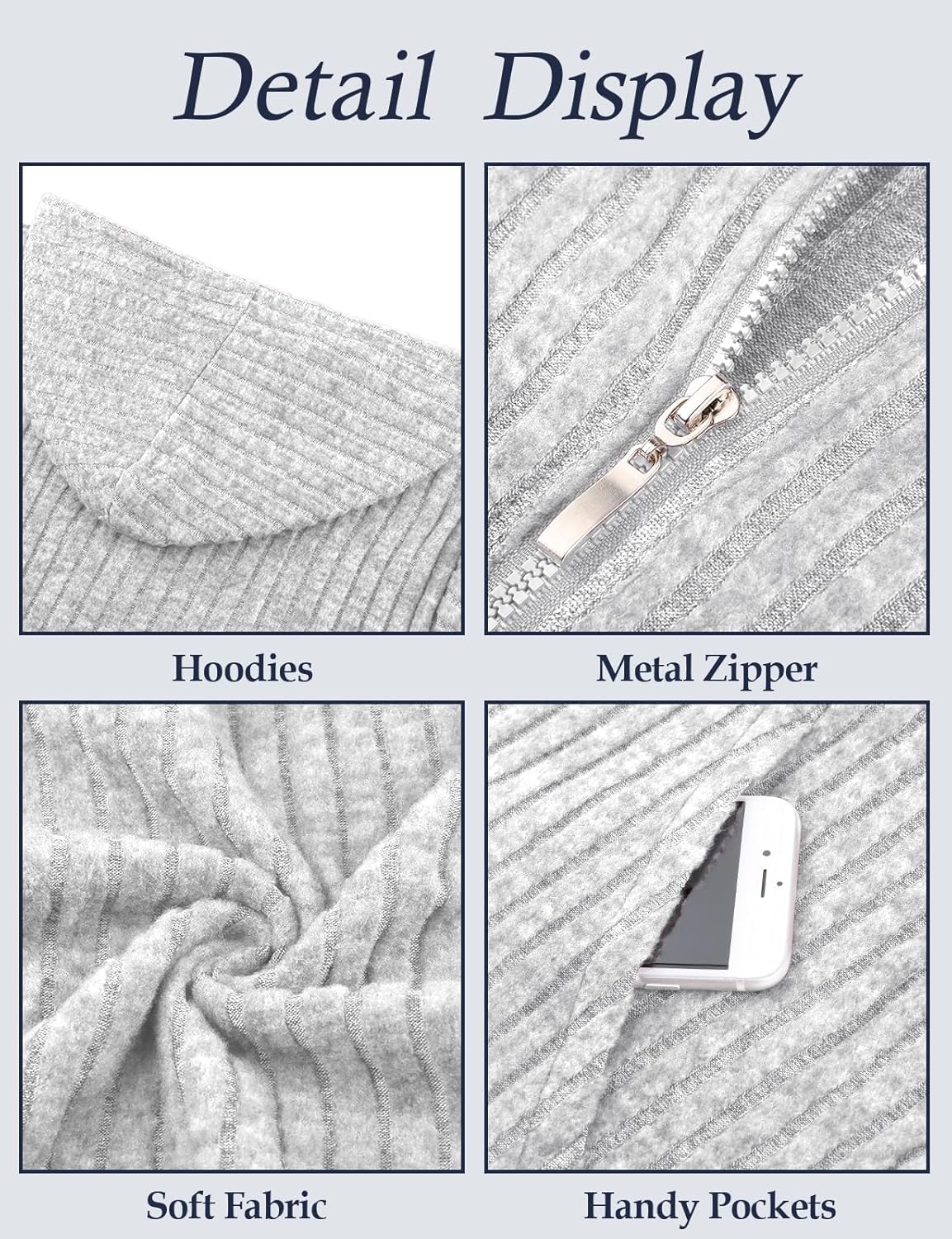 Thumbnail 4 de Flikity Zip Hoodie Damen mit Reißverschluss und Kapuze – weicher Sweatjacke für Frühling, Herbst & milde Wintertage