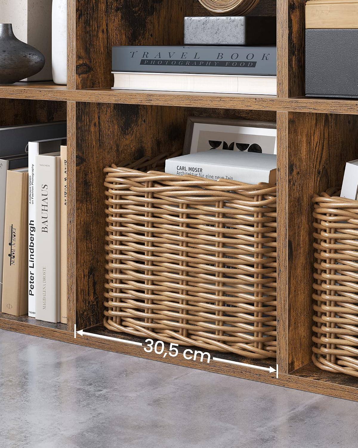 Thumbnail 5 de VASAGLE CUSTOS LBC024T01 Bookcase, 8 Compartments, Rustic Brown