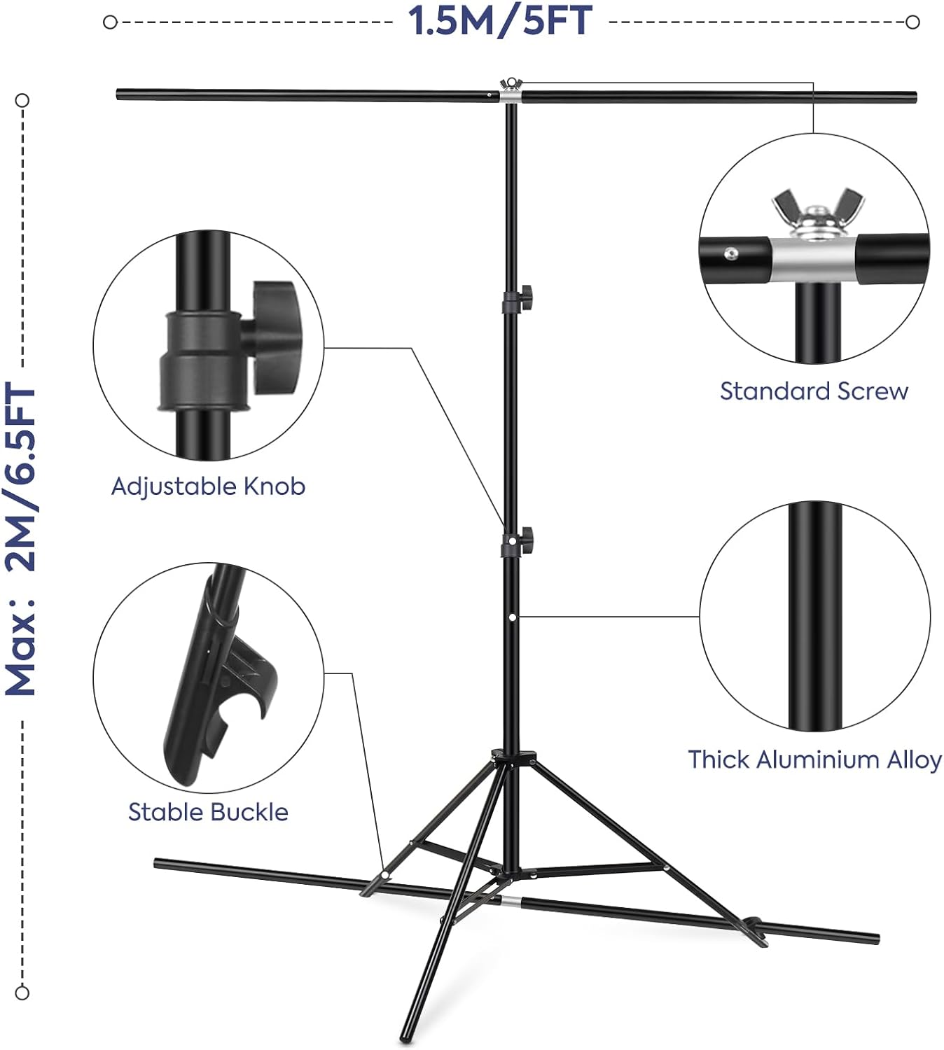 Thumbnail 2 de SEDGEWIN White Backdrop with Stand 6.5x5ft – Durable 3-in-1 Photography Backdrop Kit