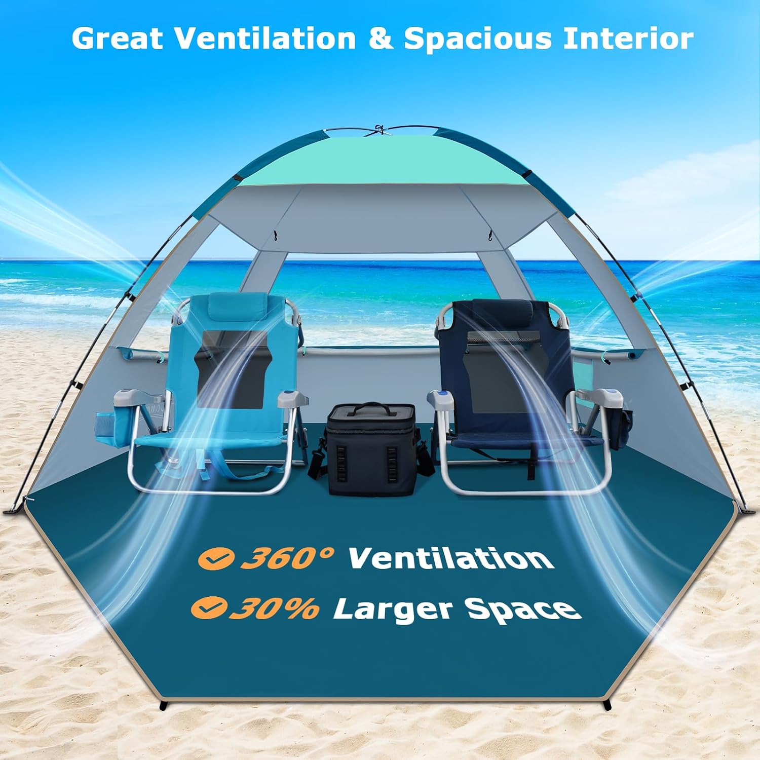 Detalle de COMMOUDS Beach Tent Sun Shelter for 3/4/6/8 Person