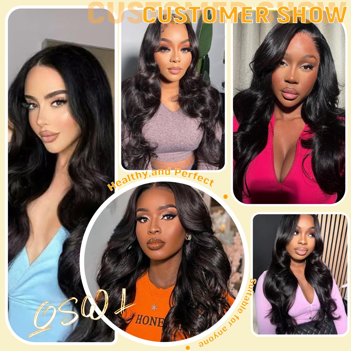 Thumbnail 5 de 14A Raw Human Hair Bundles (18 20 22 24 Inch) Brazilian Virgin Body Wave, 100% Unprocessed, 4 Bundles