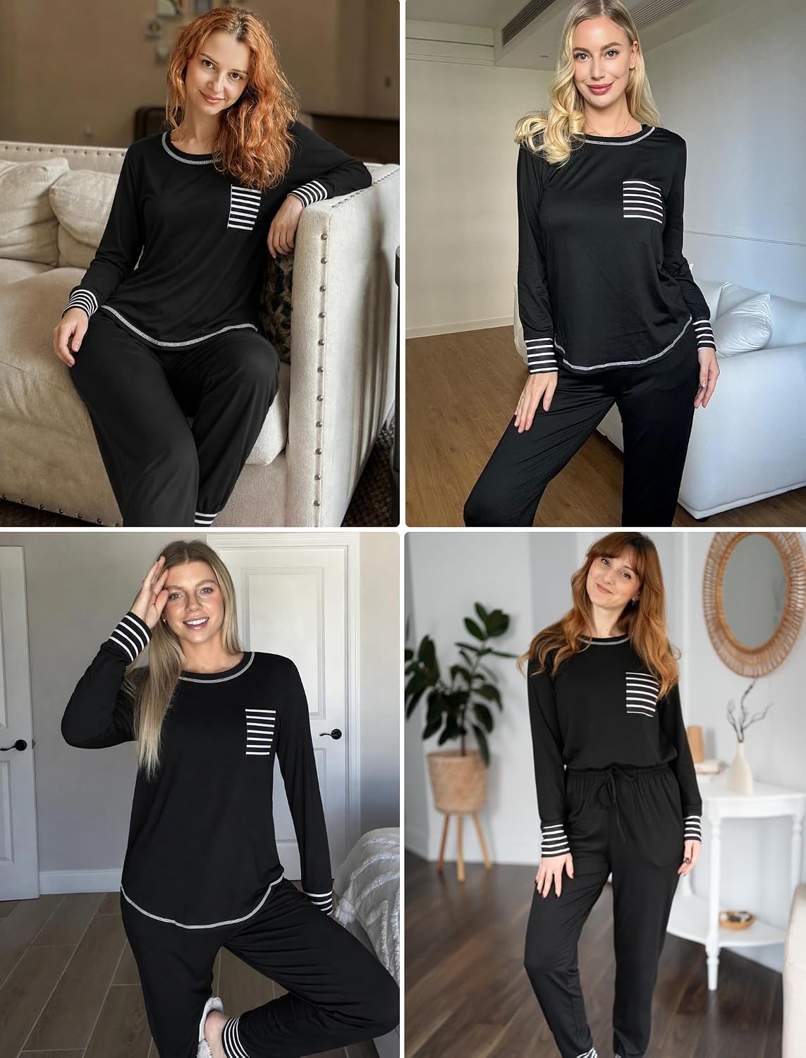 Thumbnail 4 de Ekouaer #EKY005476 Women's Long-Sleeve Pyjama Set with Jogger Pants