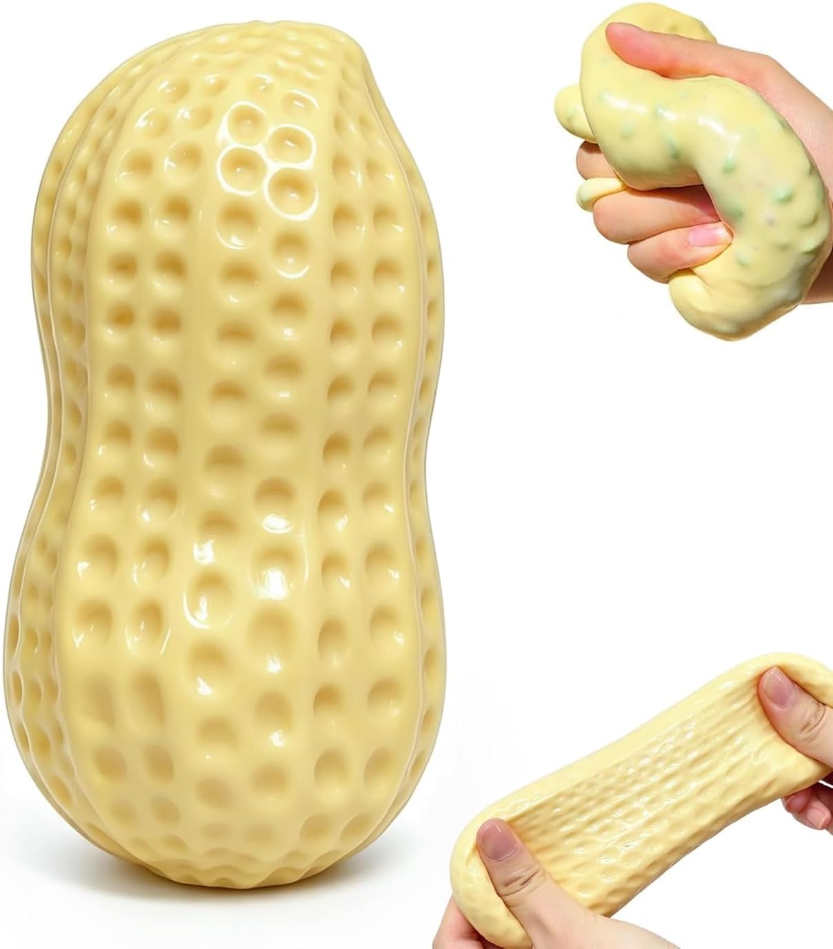 Detalle de Generic BALL Peanut-Shaped TPR Squishy Fidget Toy, Yellow, Slow-Rising