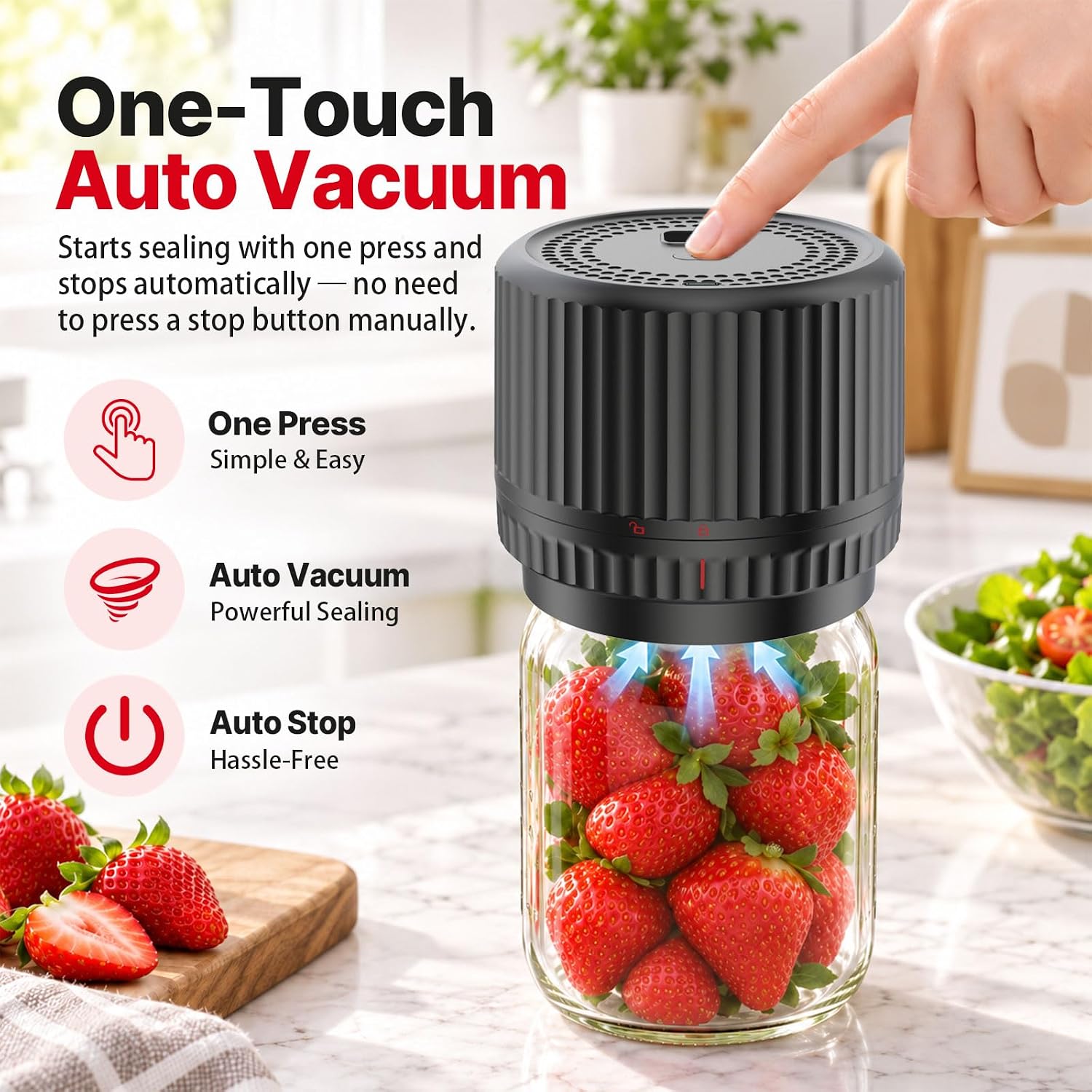 Detalle de UNERVER Electric Mason Jar Vacuum Sealer