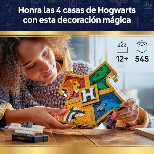 Detalle de LEGO Harry Potter Escudo de Casa de Hogwarts 76462 – Maqueta 3D y Decoración para la Habitación