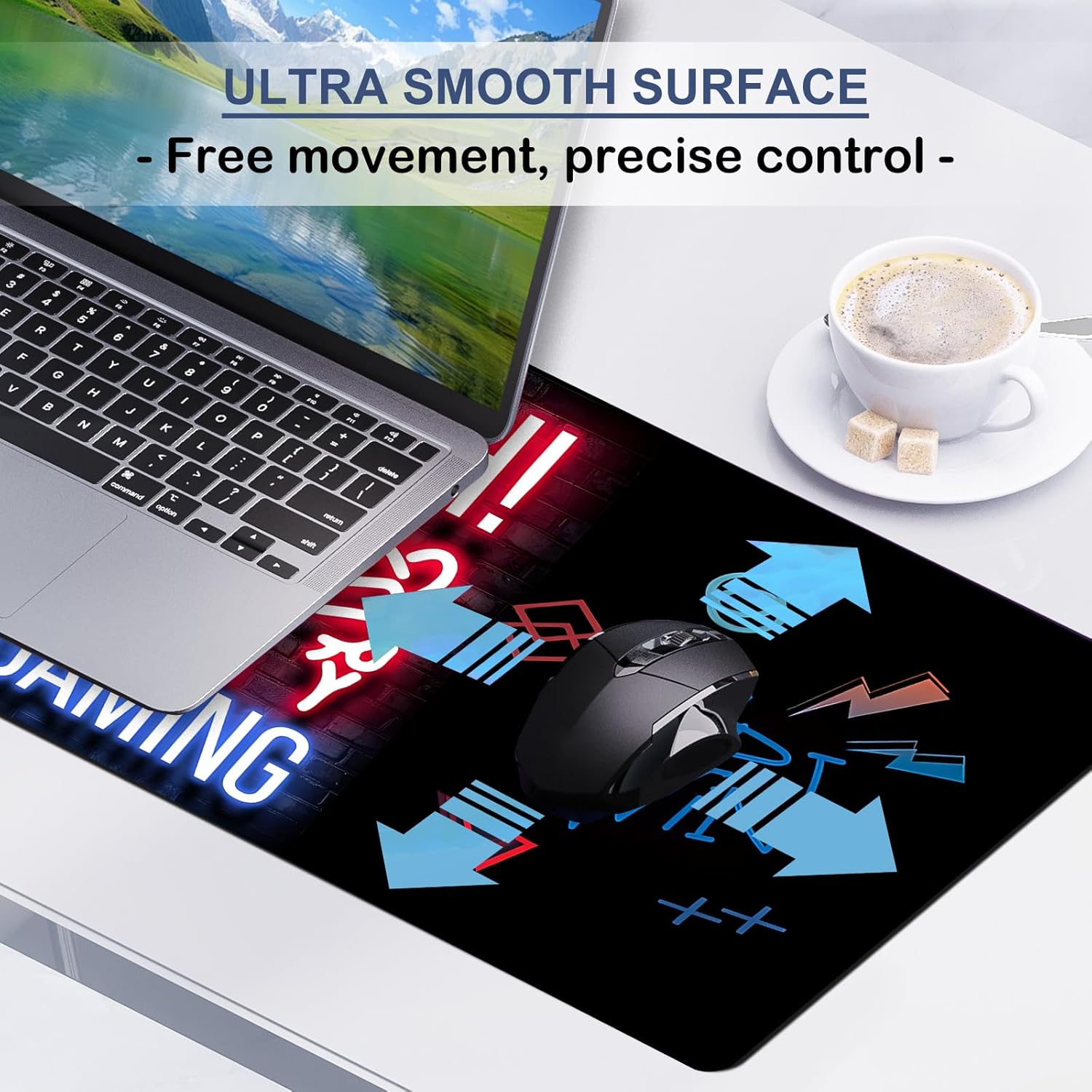 Thumbnail 4 de Extended Gaming Mouse Pad (80x30cm) – stitched edges desk mat with non-slip rubber base