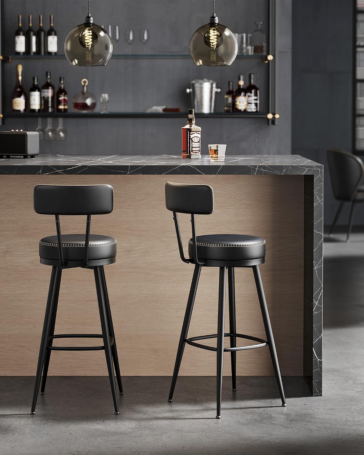 Detalle 2 de VASAGLE bar stools, 30-inch