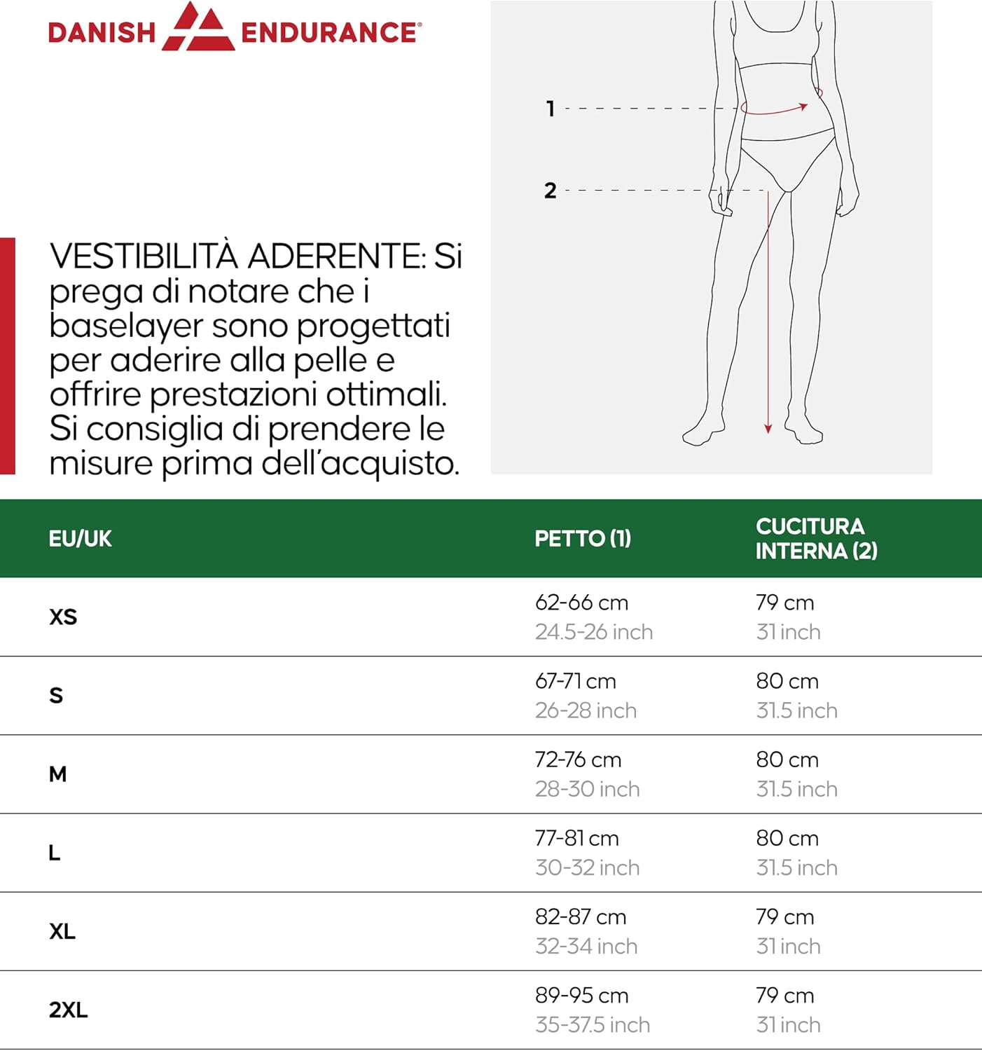 Thumbnail 5 de DANISH ENDURANCE Leggings Donna in Lana Merino 180 g/m² – Pantaloni Termici per Sci e Outdoor