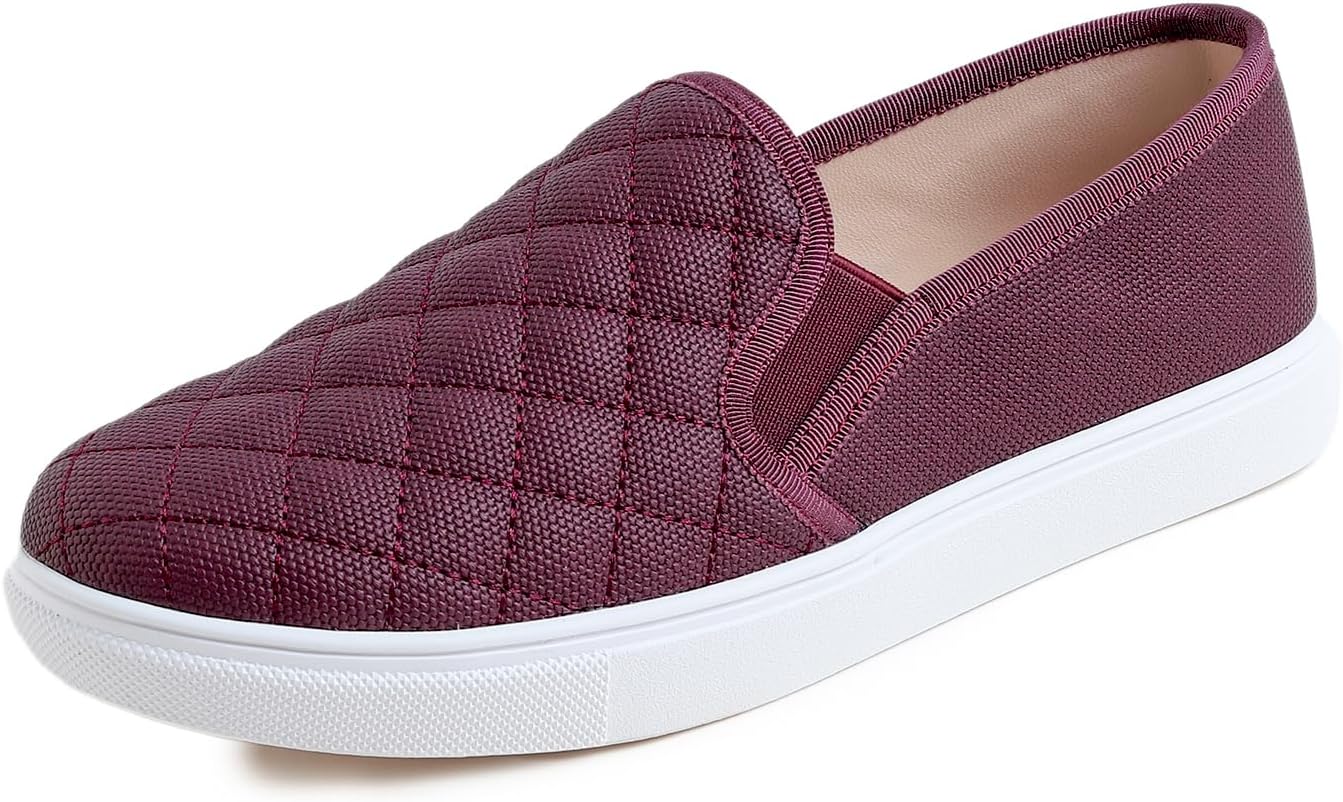 Detalle de Feversole Women's Slip-On Trainer – Casual Quilted Loafers with Comfort