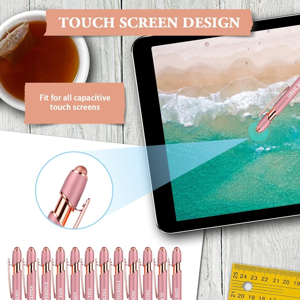 Thumbnail 5 de AUAUY 2-in-1 Soft Touch Kugelschreiber – 12er Set mit Nachfüllungen, rosa