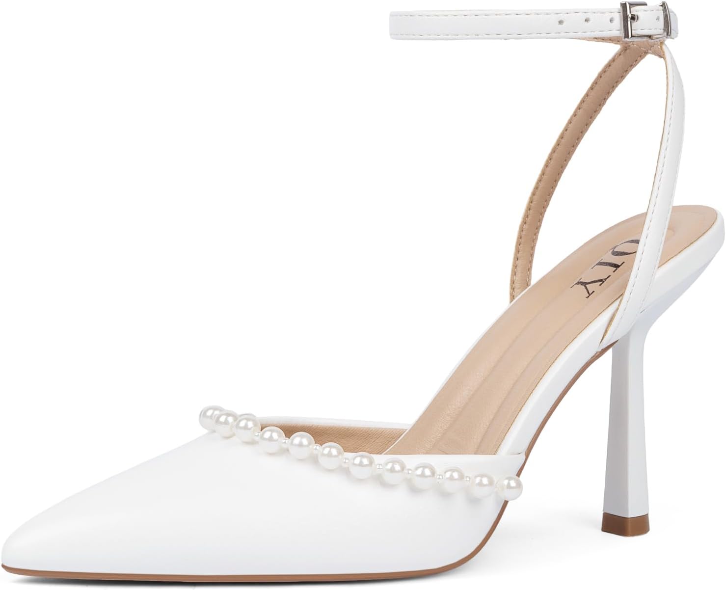 Thumbnail 4 de QIY Closed-Toe Ankle Strap Heels for Women with Pointed Toe Stiletto Design