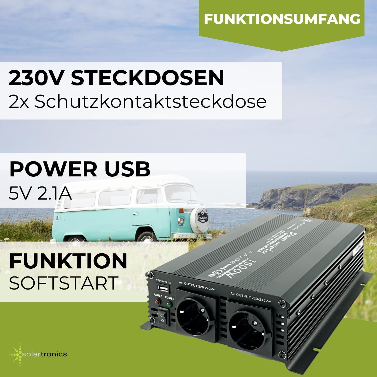 Thumbnail 4 de SOLARTRONICS NM1500 Spannungswandler 12V 1500W