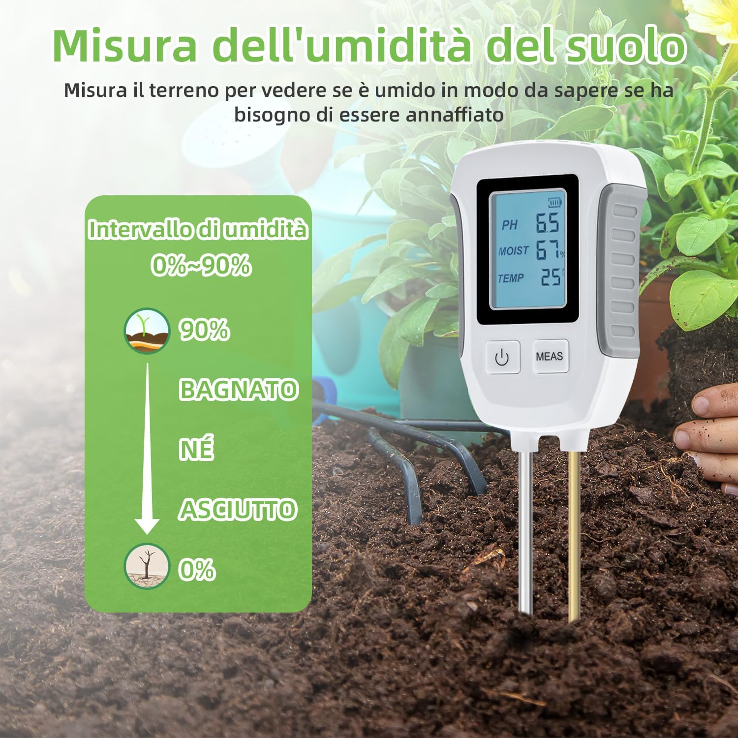 Thumbnail 3 de Tolesum 3 in 1 Misuratore del Suolo 3-5" 📏🌱