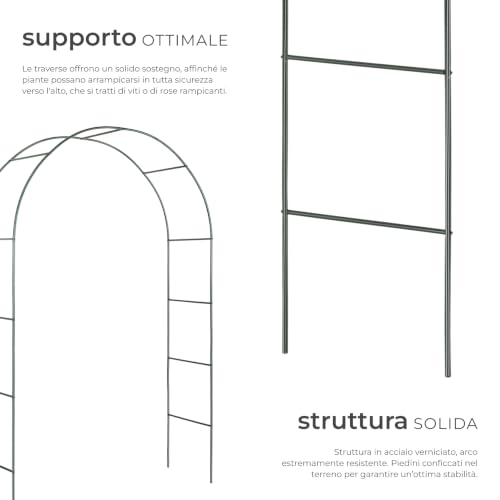 Detalle de TecTake Arco giardino in ferro per rampicanti - supporto robusto per rose e altri rampicanti
