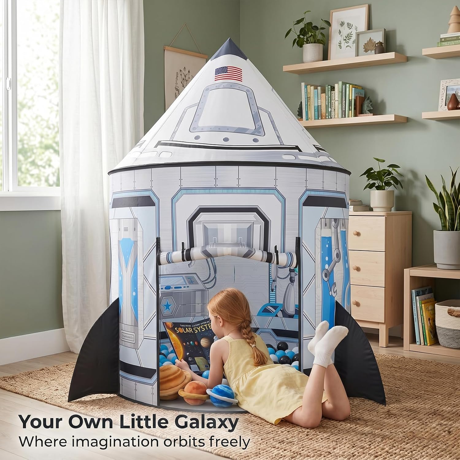 Thumbnail 6 de PigPigPen Rocket Ship Tent for Kids: Indoor/Outdoor Space Playhouse