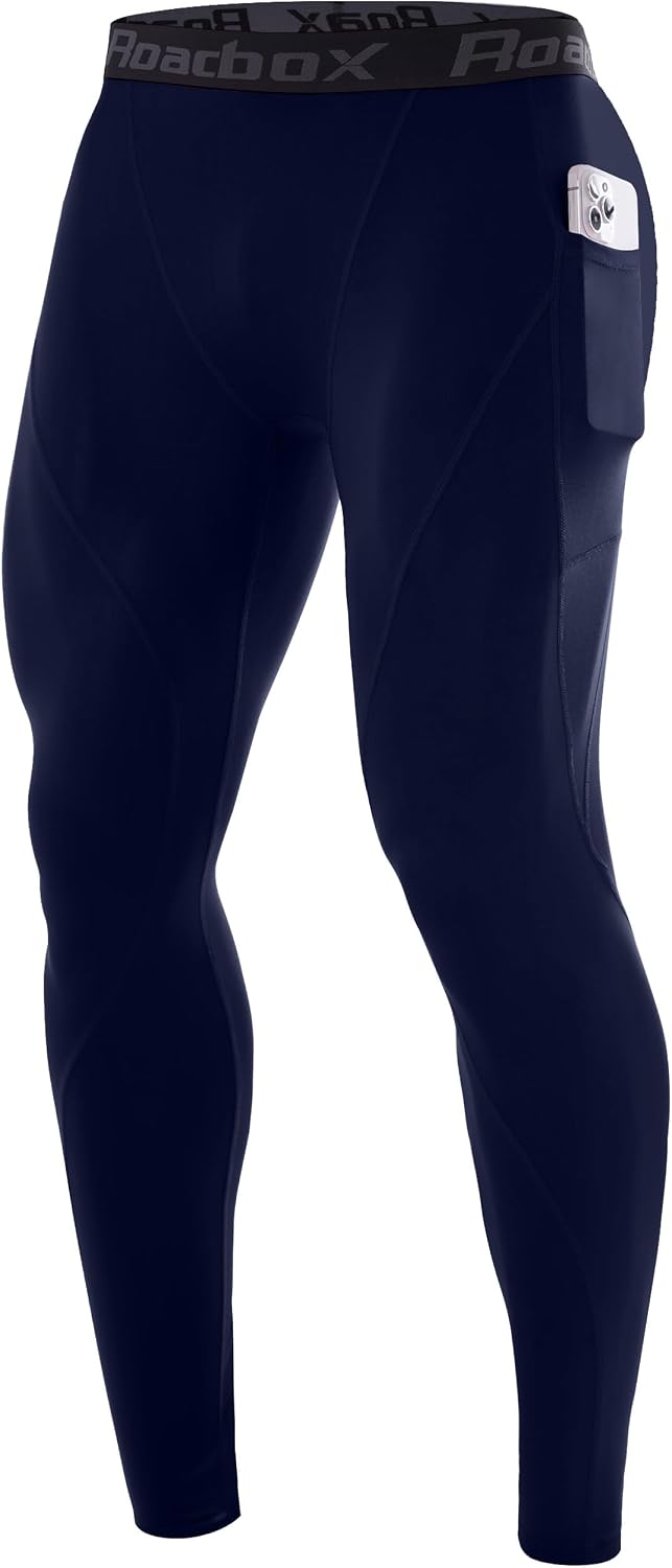 Detalle de Roadbox Men's Compression Pants with Two Side Pockets