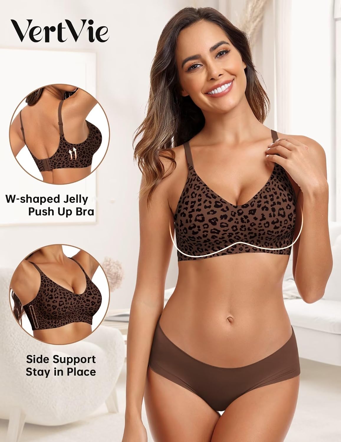 Detalle de Vertvie Womens Seamless Jelly Bras: Wireless Full-Coverage Comfort Bralette