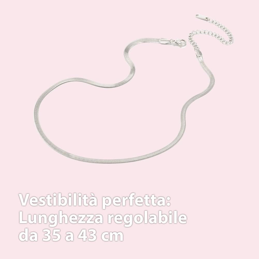 Thumbnail 4 de BONNYBIRD Collana in Acciaio Chirurgico Multifilo Donna: Argento, Oro e Oro Rosa