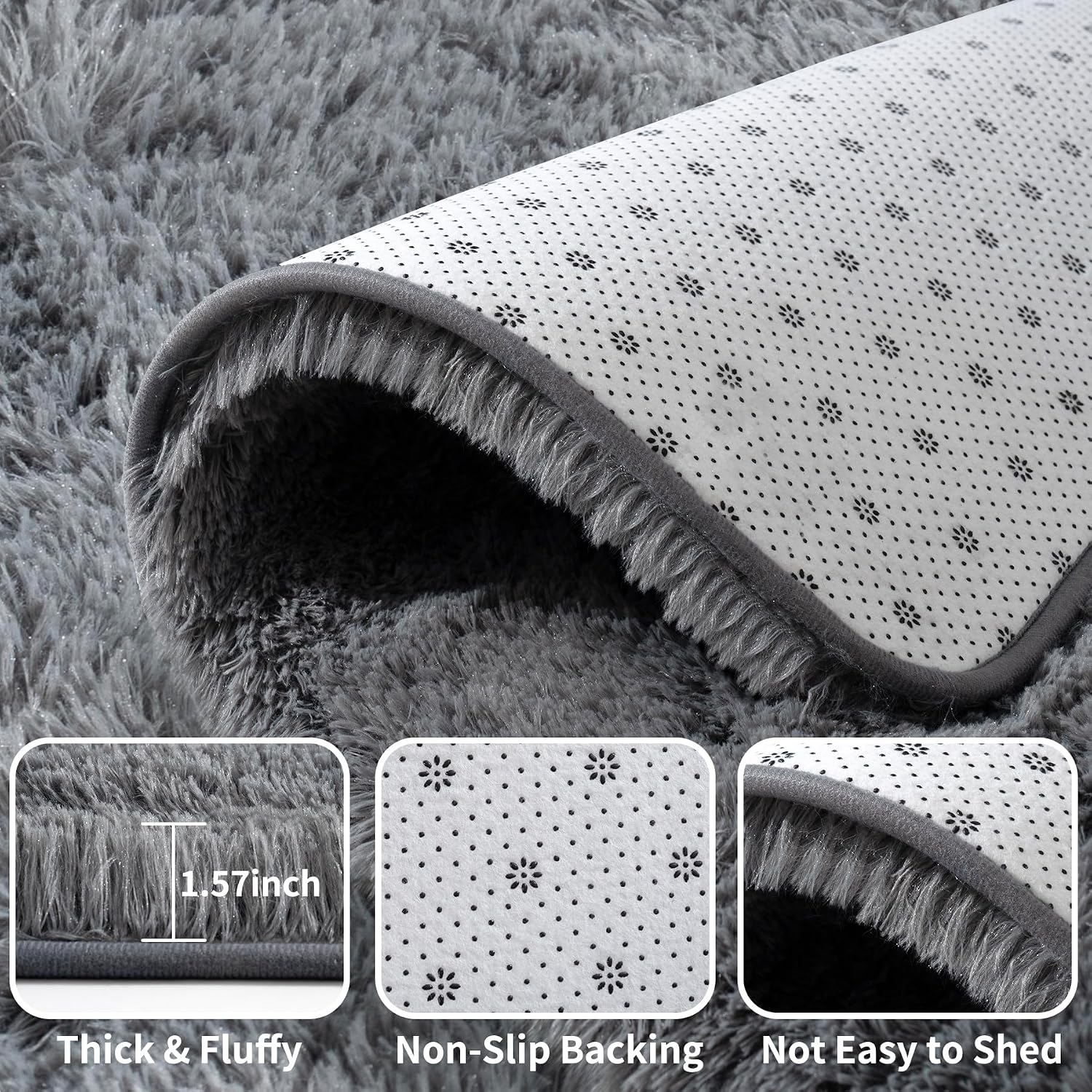 Detalle de FLCODE Shag Rug 5x8