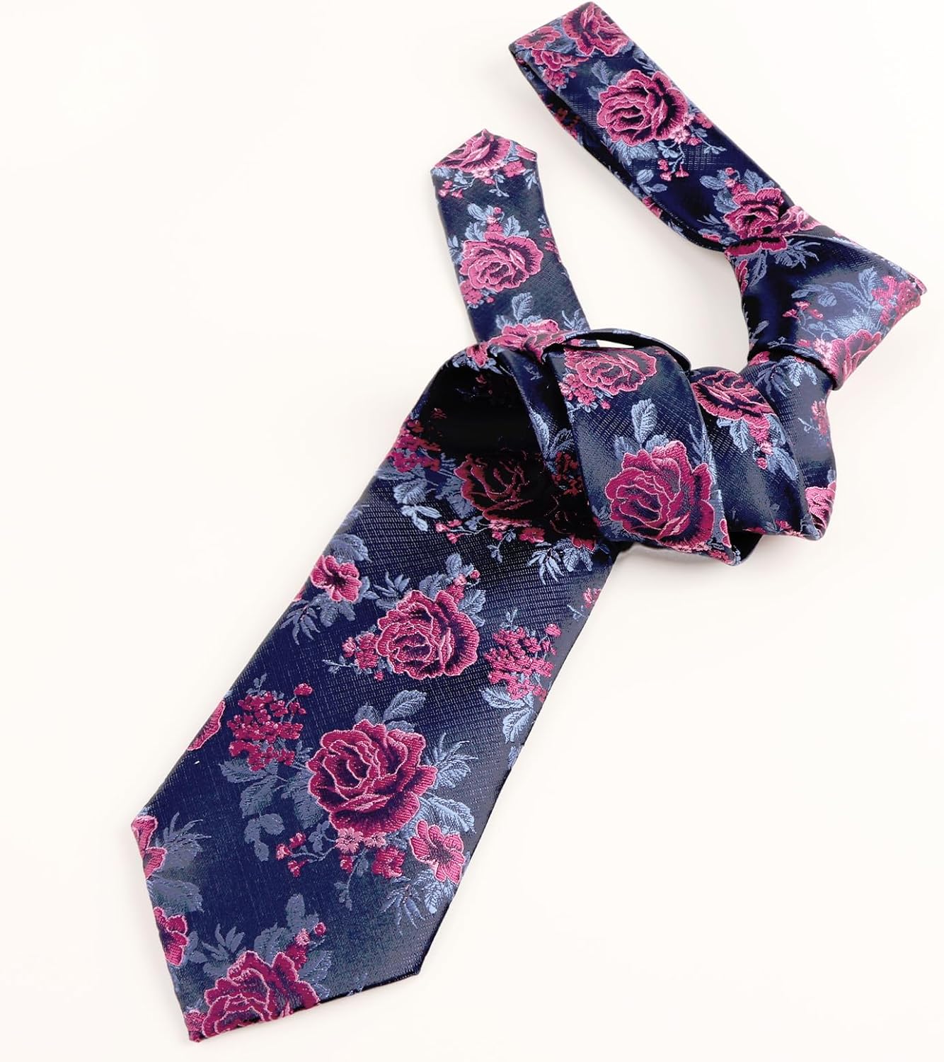 Thumbnail 3 de Alizeal men’s floral pattern tie with matching pocket square set (8cm tie, 25cm square)