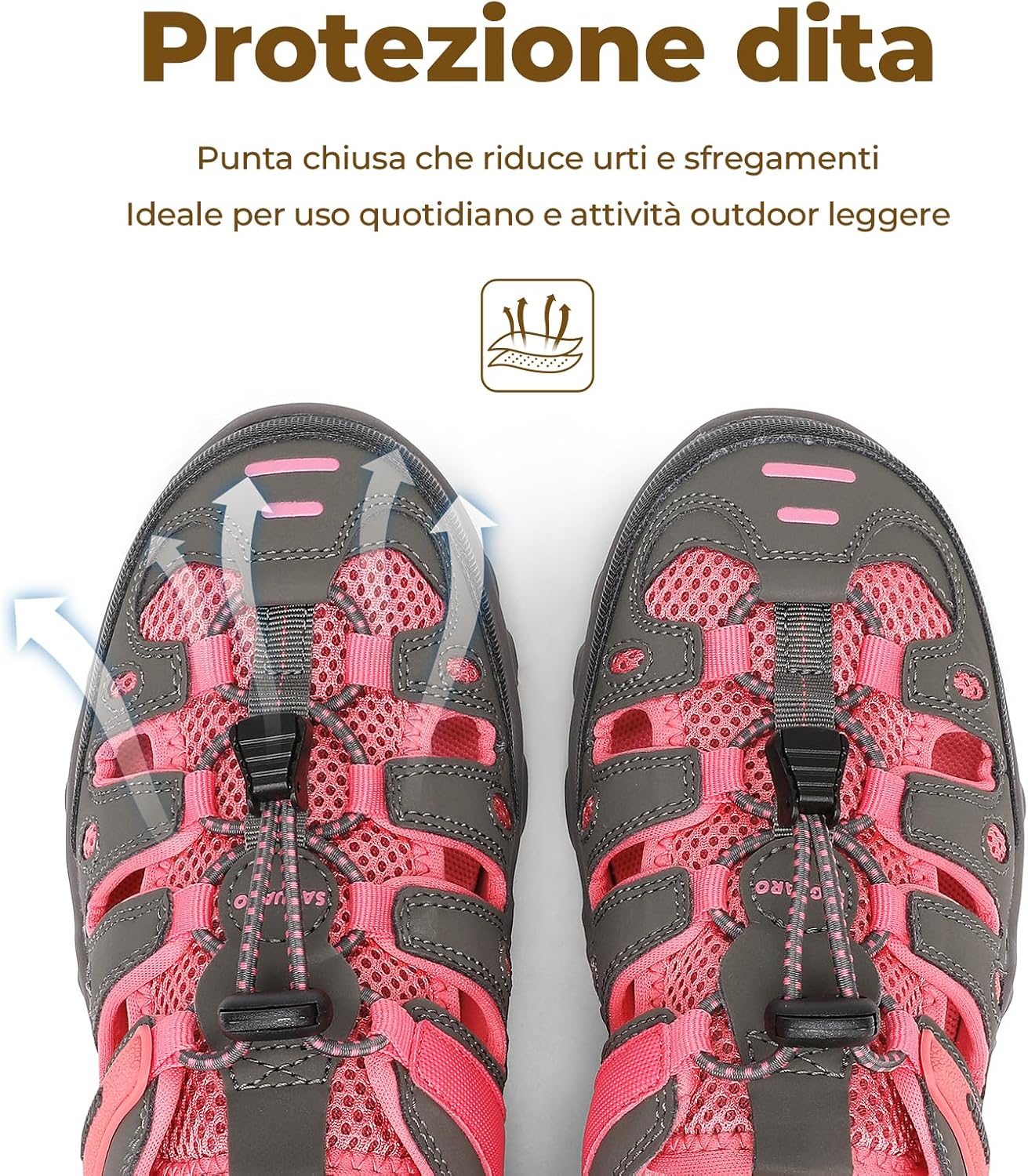 Detalle de SAGUARO Sandali Donna Antiscivolo e Traspiranti, da Trekking e Outdoor (36-42 EU)