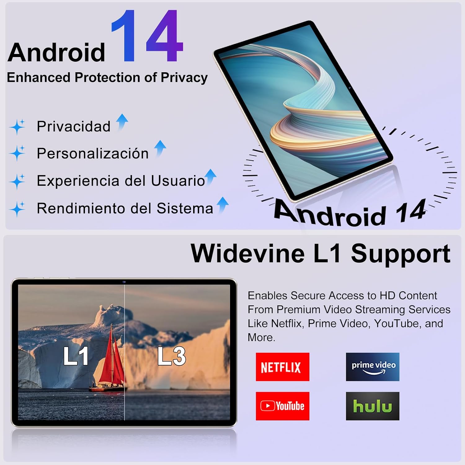 Detalle de JVVQTB Tablet Android 24GB RAM + 256GB ROM (2TB TF) – 11 Inch Octa Core, 5G, Gemini AI, FHD, Widevine L1, 8000mAh