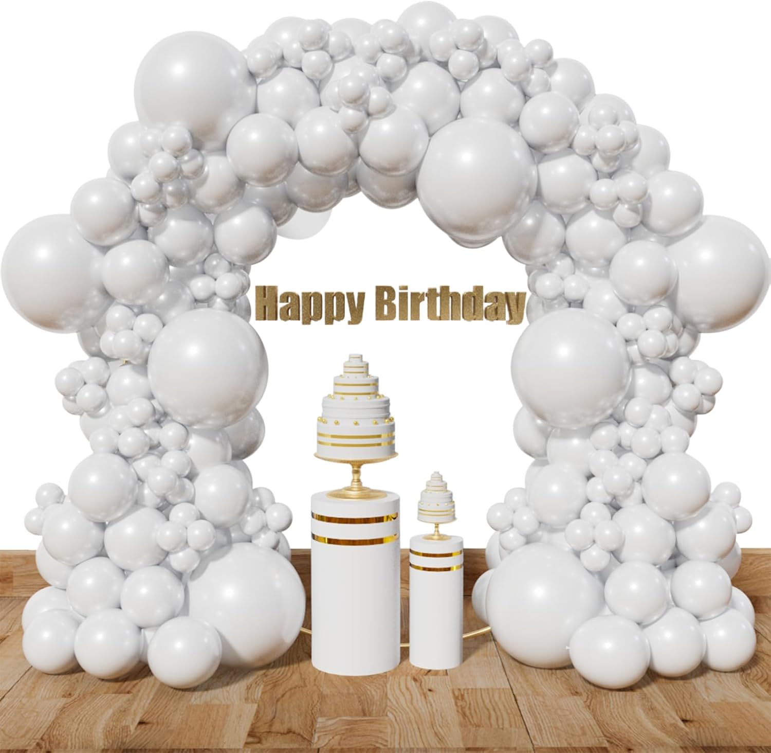 Detalle de White Balloon Arch Kit, 111-Piece Set