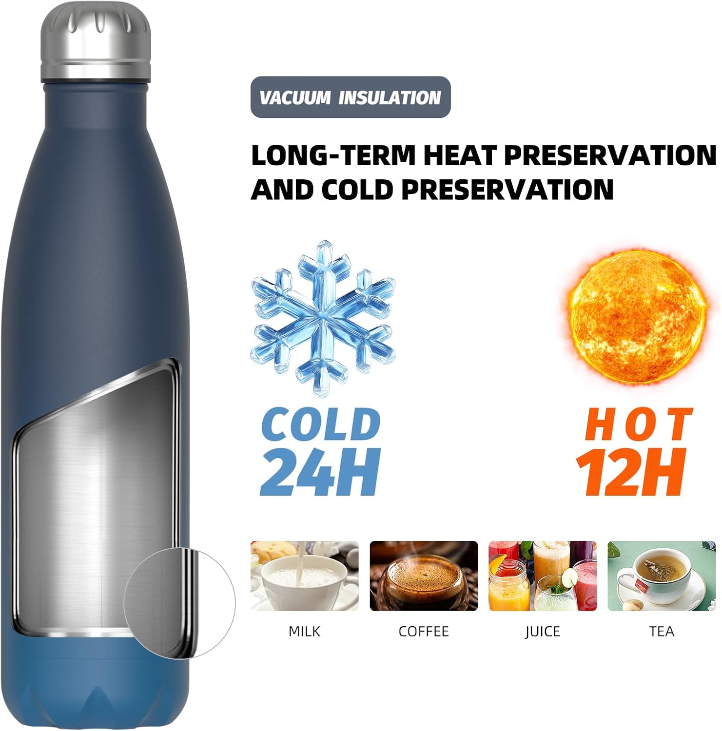 Thumbnail 3 de WATERSY Stainless Steel Insulated Water Bottle (500ml) – Double Walled Vacuum Flask in Deux Teal