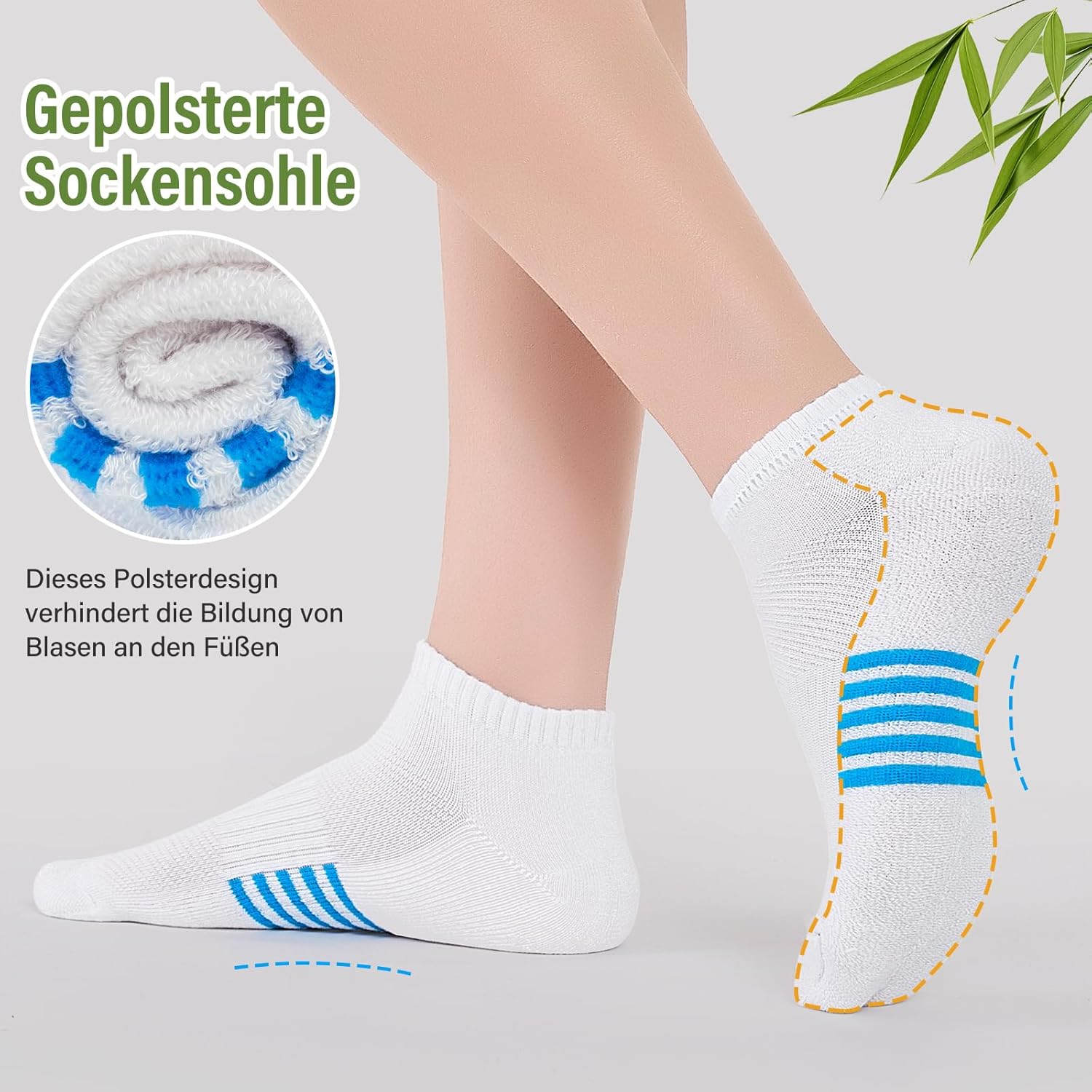 Thumbnail 3 de Effeet Bambus Sneaker Socken Damen (6/12 Paar) – atmungsaktive, gepolsterte Sportsocken für 39–42