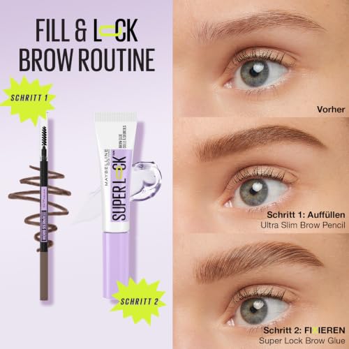 Detalle de Maybelline New York Super Lock Brow Glue Augenbrauengel Transparent, 8 g