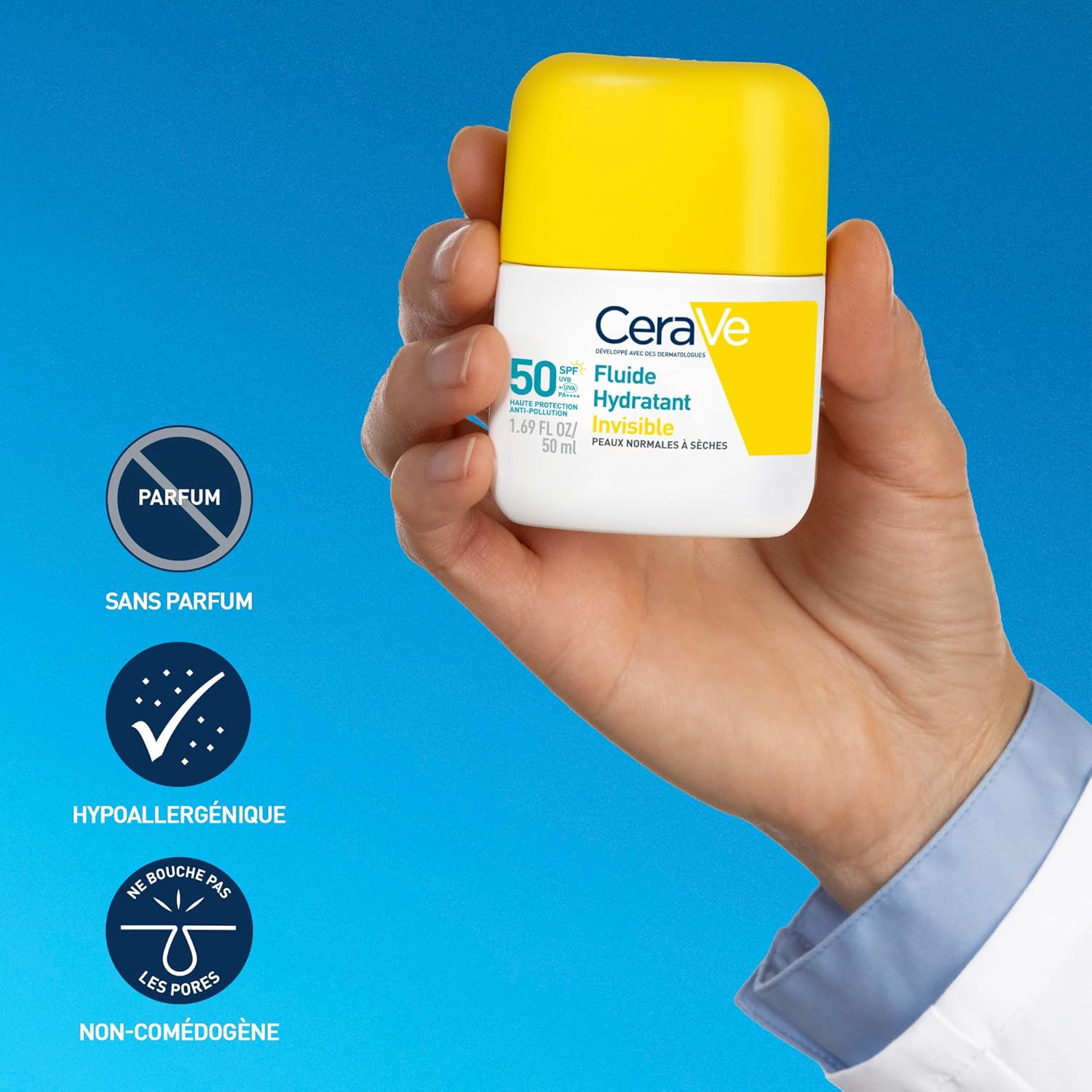 Detalle 2 de CeraVe Fluide Hydratant Invisible SPF 50 Visage – Haute Protection